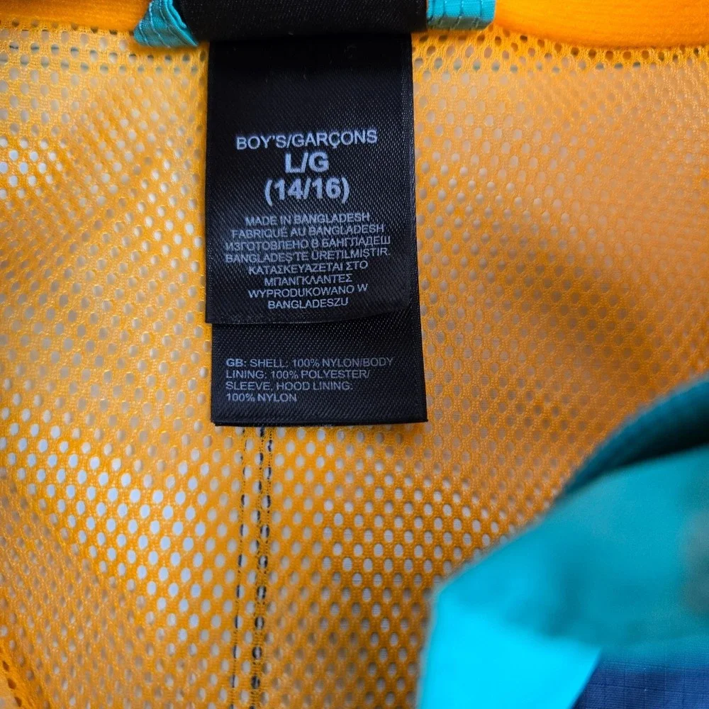 The North Face Teal‎ Yellow Jacket Boys Large 14-16